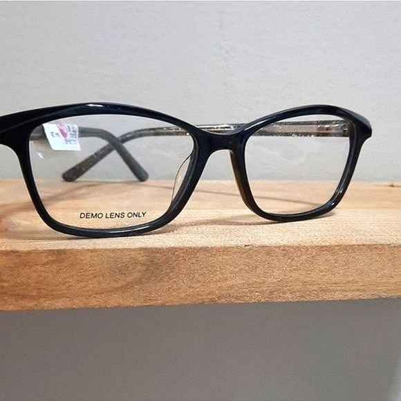 NEW Sassy Black Eyeglass Frame floral temples, RX'ABLE, women glasses 54 16 140 - Picture 5 of 5